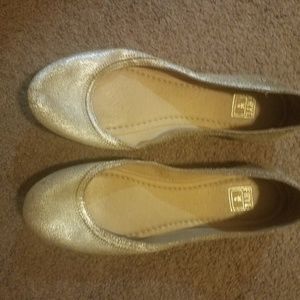 Frye gold flats